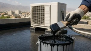 آب‌بندی کولر با قیر عایق کولر